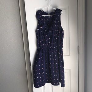 Navy sundress with bird print
